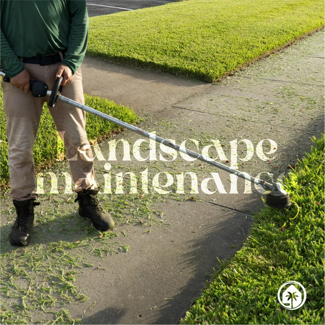 Edge trimming as part of routine landscape maintenance
