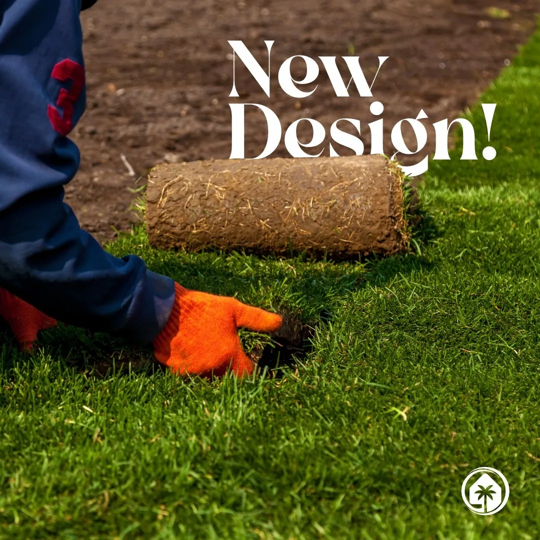 Fresh sod being laid for a new lawn design